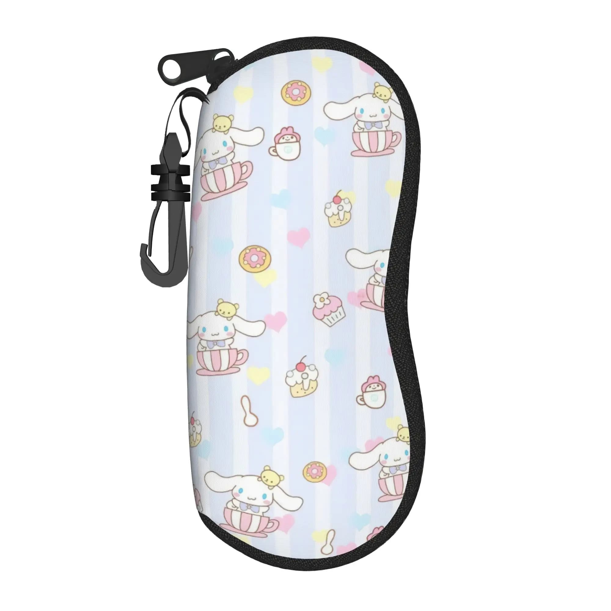 Custodia per Occhiali Kawaii Cinnamoroll Uomo Donna, Scatola Porta Occhiali con Cerniera Stampa Cartone Animato, Custodia Anti-Pressione per Occhiali da Sole