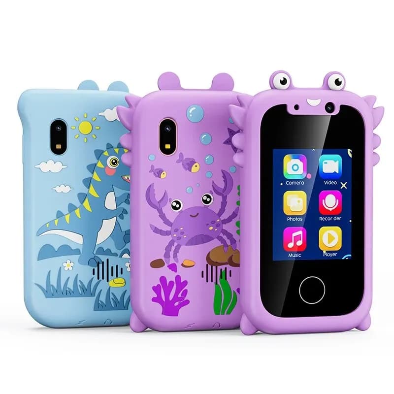 Bambini Smart Phone Giocattoli educativi Bambini Lettore musicale MP3 Doppia fotocamera Selfie con scheda 512MB Touchscreen Giocattolo di apprendimento Regali