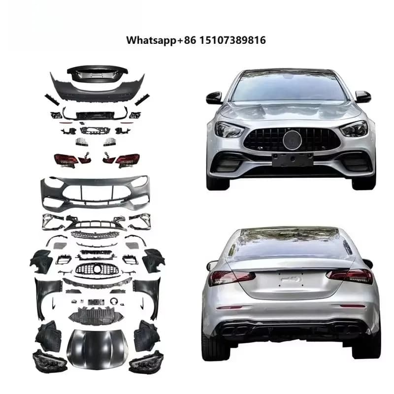 W213 Old to New Body Kit for E-class 17-20 Upgrade 21-23 Wide E63s Bumper Hood Fender Diffuser Headlight