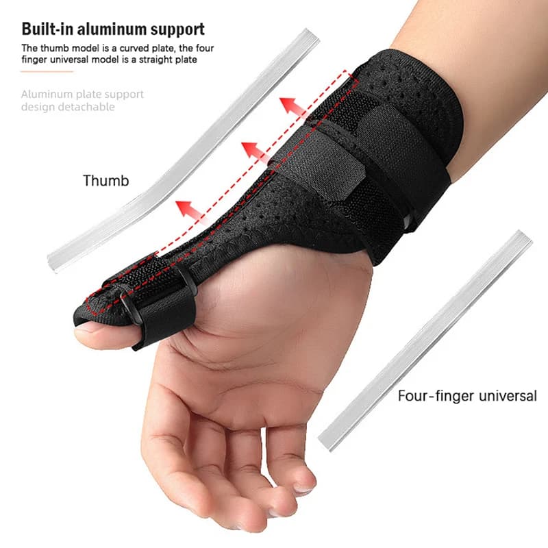 Supporto per polso con tutore per distorsione da polso con guaina per tendinite in acciaio rimovibile protezione ausiliaria per pollice stecca per dita cinturino per Tunnel carpale