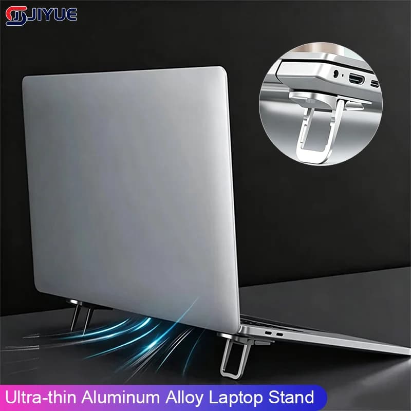 2pcs Ultra-thin Aluminum Alloy Laptop Stand Portable Mini Legs For Macbook Pro Air Notebook Keyboard Tilt Holder Anti-slip Base