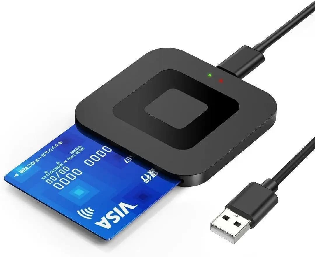 USB 2.0 Square Smart Card Reader ATM CAC DNI IC Bank Card Tax Declaration Memory Chip Card Reader Adapter for Windows Mac Laptop