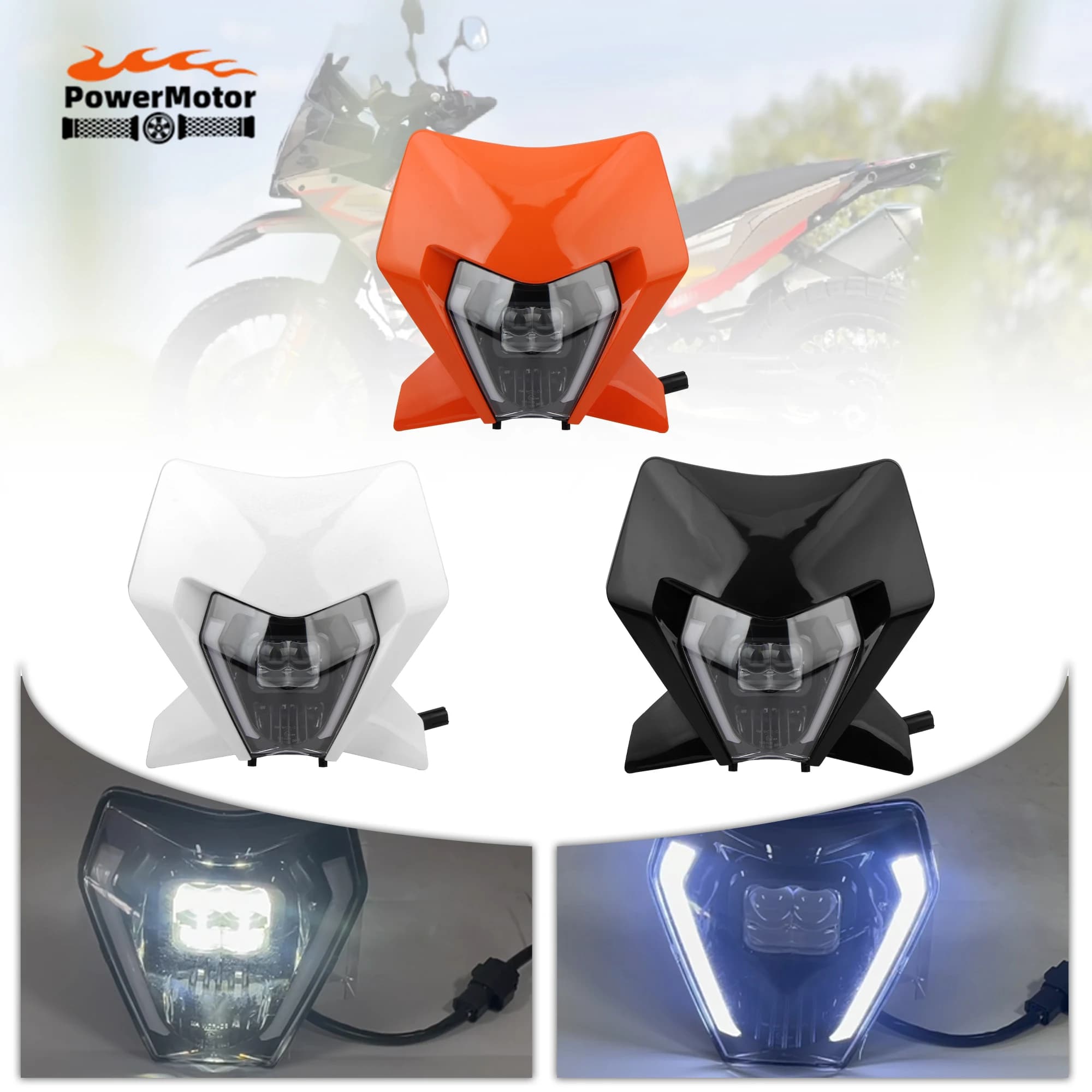Enduro Moto Faro A LED Per KTM EXC SXF XCW MX 2024 2025 Dirt Bike Faro Piastra di Plastica Kit Supermoto LED Accessori