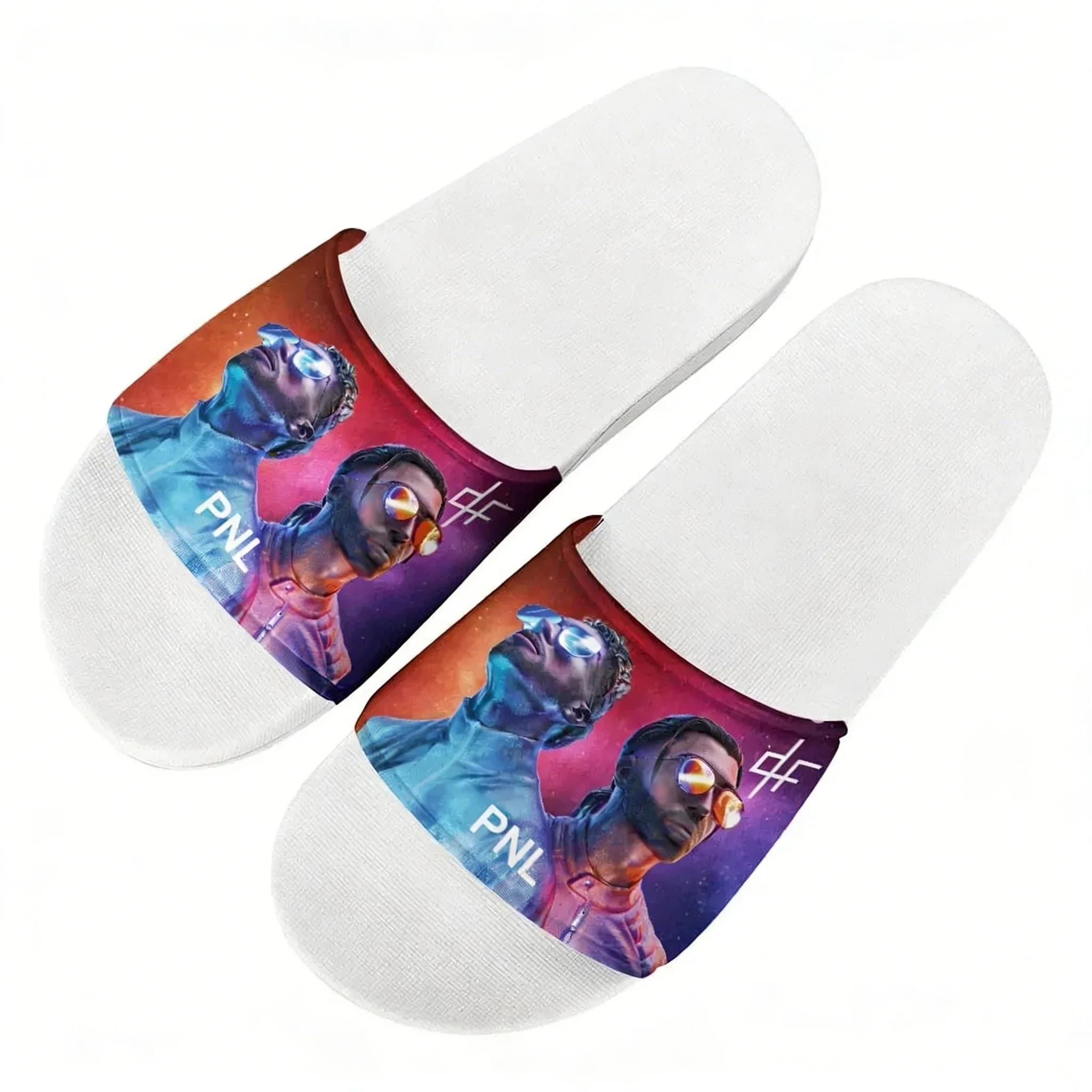 Ciabatte Le Monde Chico, Album PNL, Rapper Francese, Sandali Personalizzati per Uomo Donna Ragazzo Ragazza, Scarpe da Bagno Personalizzate con Foto, Nere