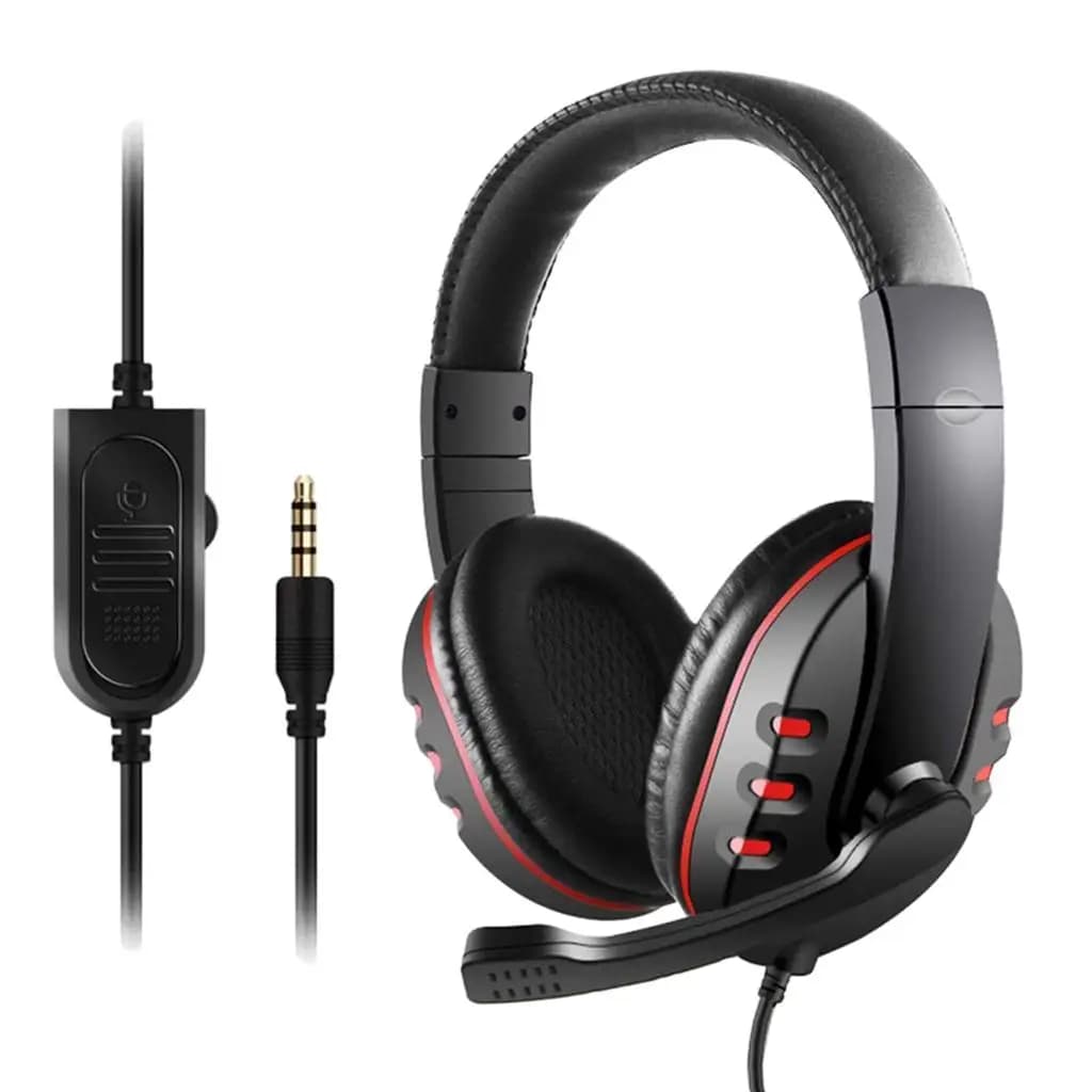 3. 5mm Connector Gaming Headphones for PC - Black+Red