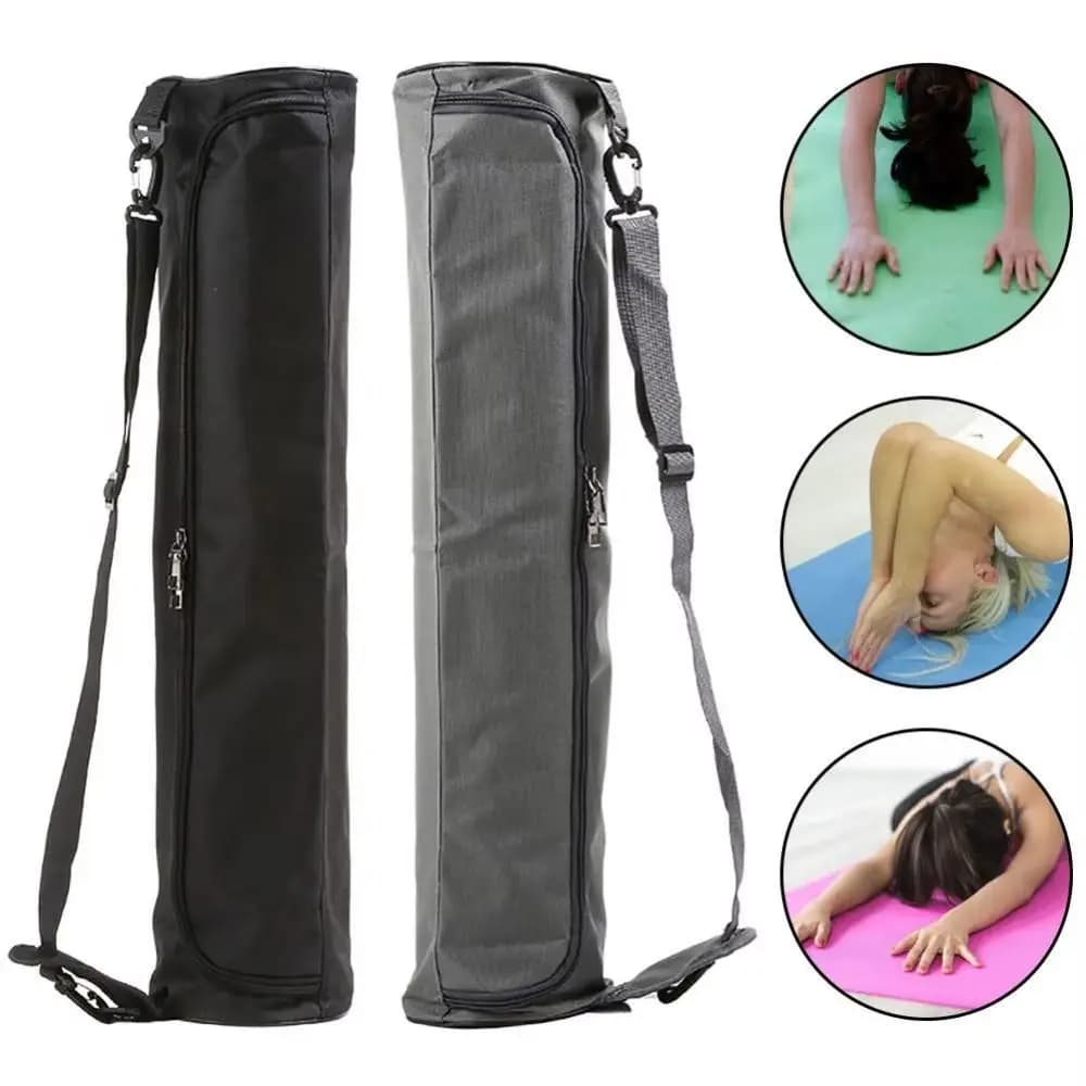 Waterproof portable yoga bag in thick canvas, full zipper shoulder bag for yoga mat transportation, for exercises