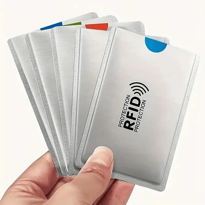 Anti-Theft RFID NFC Shielding Card Protectors 5Pcs, Geometric Pattern Blocking Sleeves for ID Cards and Credit Cards