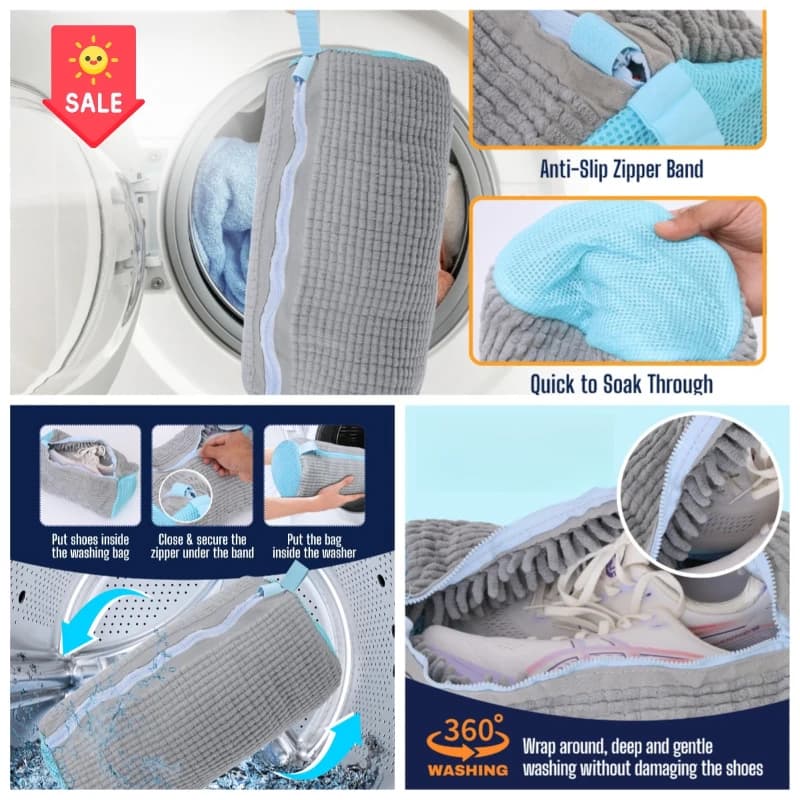 Bags for underwear Washing machine bag for zippered shoes Bag for underwear with lanugine rich inside, perfect for sneakers with shoe brush