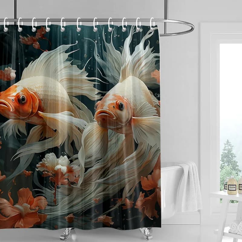 Tenda da doccia impermeabile a tema vita marina Tenda divisoria da bagno per vasca da bagno Tenda da doccia decorativa per bagno 180x180 cm
