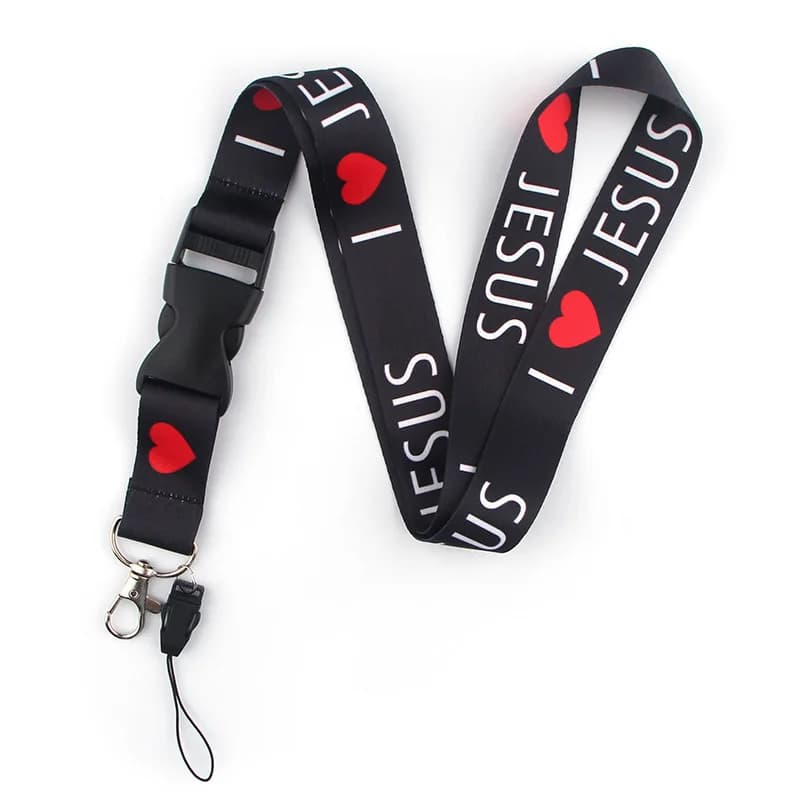 I Love Jesus Safety Hanging Neck Strap cordino cellulare ID nome Badge Holder Anti-Lost Clasp corda portachiavi Landyards
