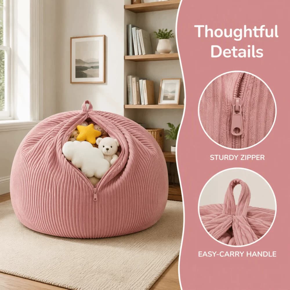Corduroy Bean Bag Cover Washable Cover Removable Cover Beanbag Slipcover Single‑Seat Without Inner Filler Sofa Chair Cover