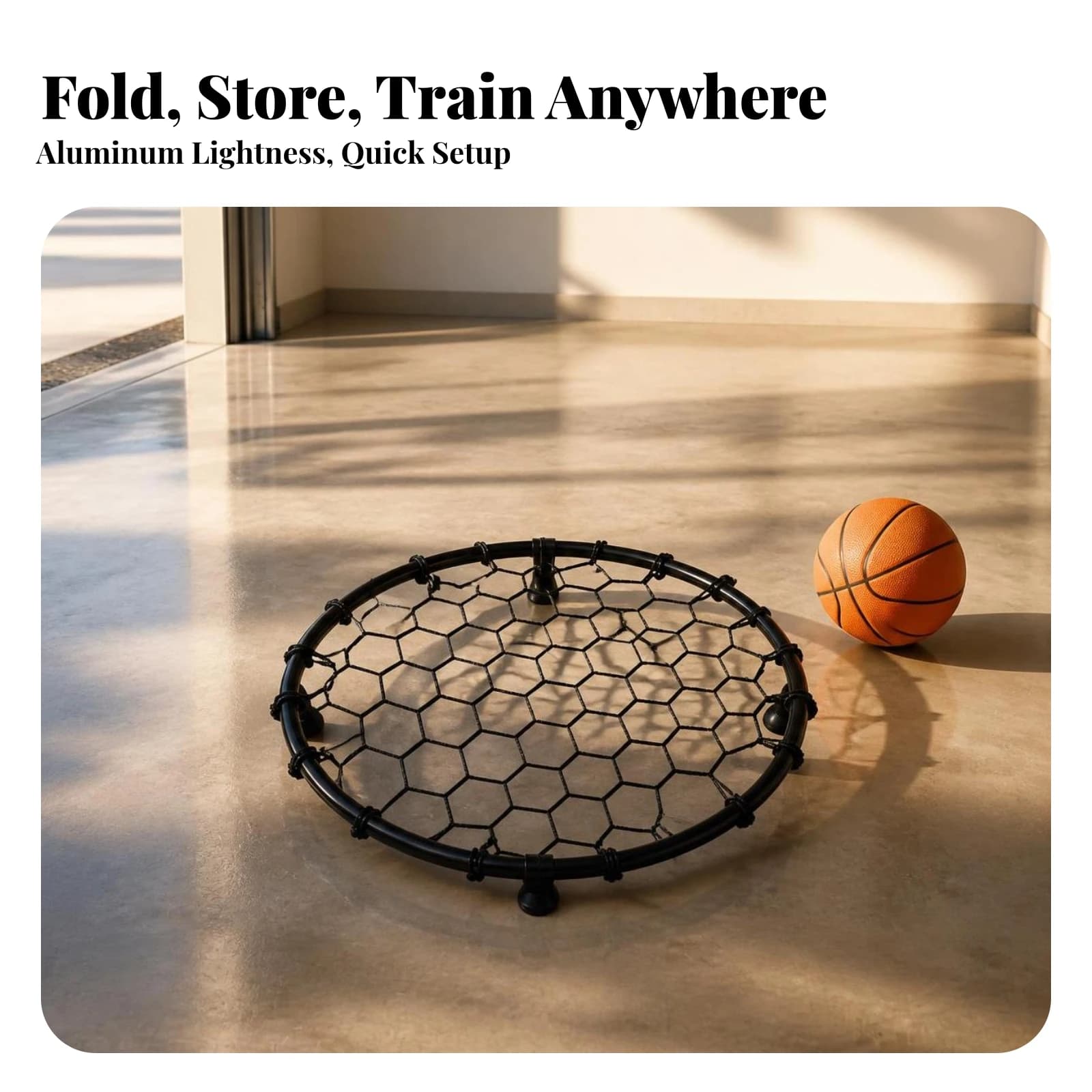 Basketball Rebound Net Long-Lasting Rebound Training Net with Metal Frame Sports Equipment Stable for Coaches, School Gyms