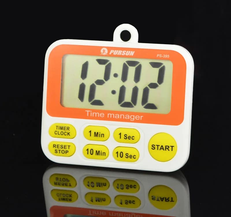 Timer Digitale LCD Multifunzione per Cucina, Doccia e Sport, con Conto alla Rovescia e Allarme Sonoro