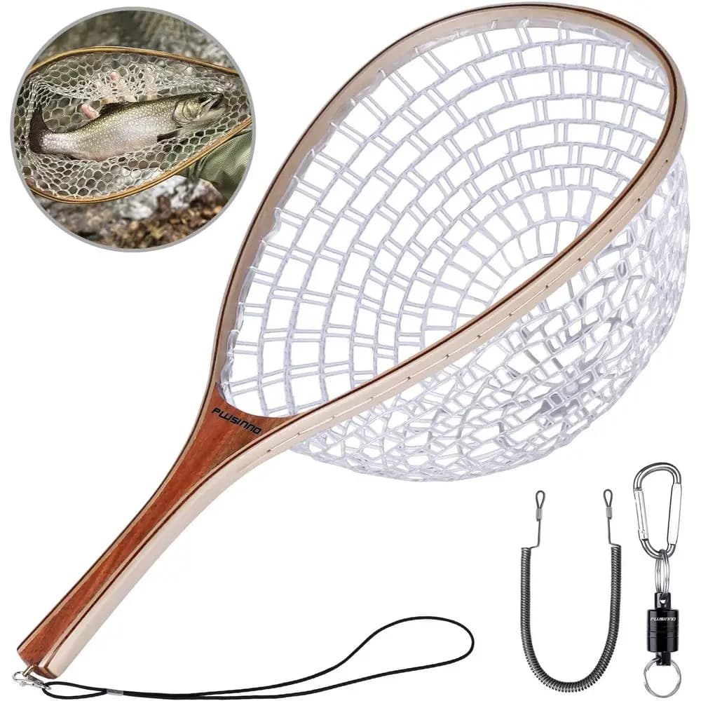Guadino da Pesca con Rilascio Magnetico e Rete in Gomma Morbida per Cattura e Rilascio di Trote e Persici