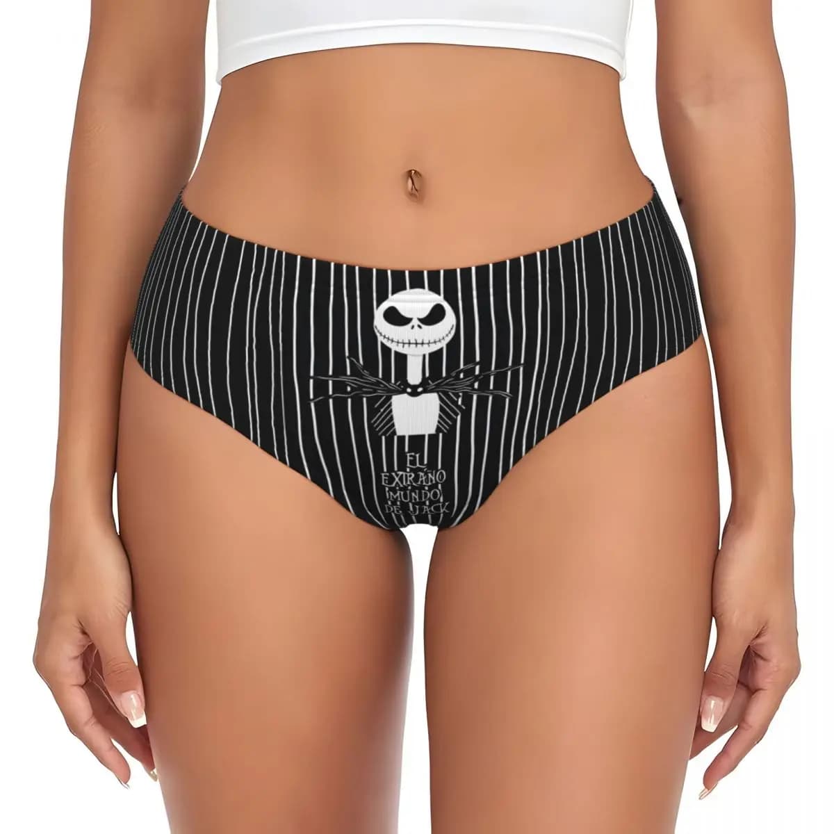 Slip da donna personalizzati con teschio Skellingtones, comodi e elasticizzati