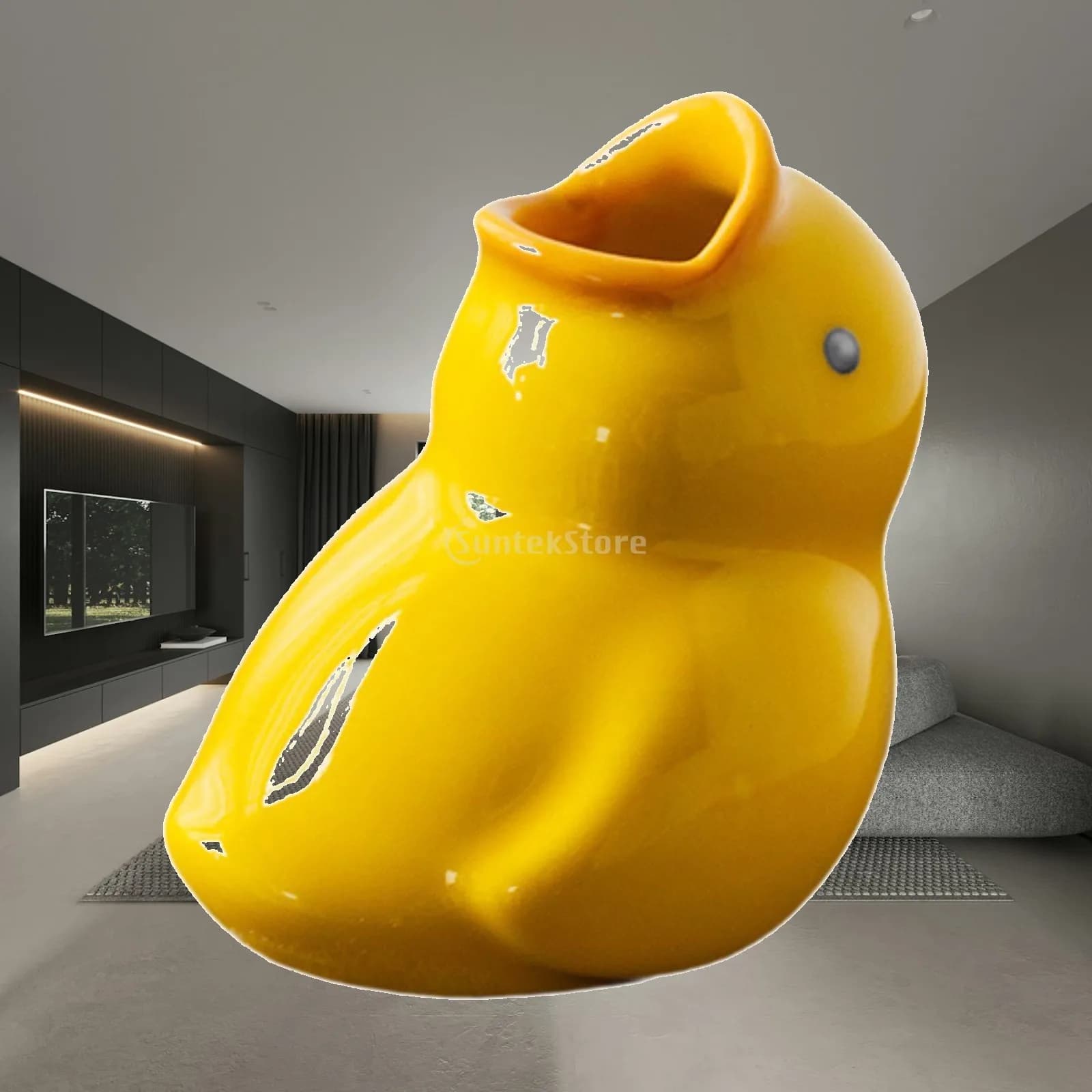 Cute Duck Ceramic Toothbrush Holder Bathroom Creative Table Lightweight Easy