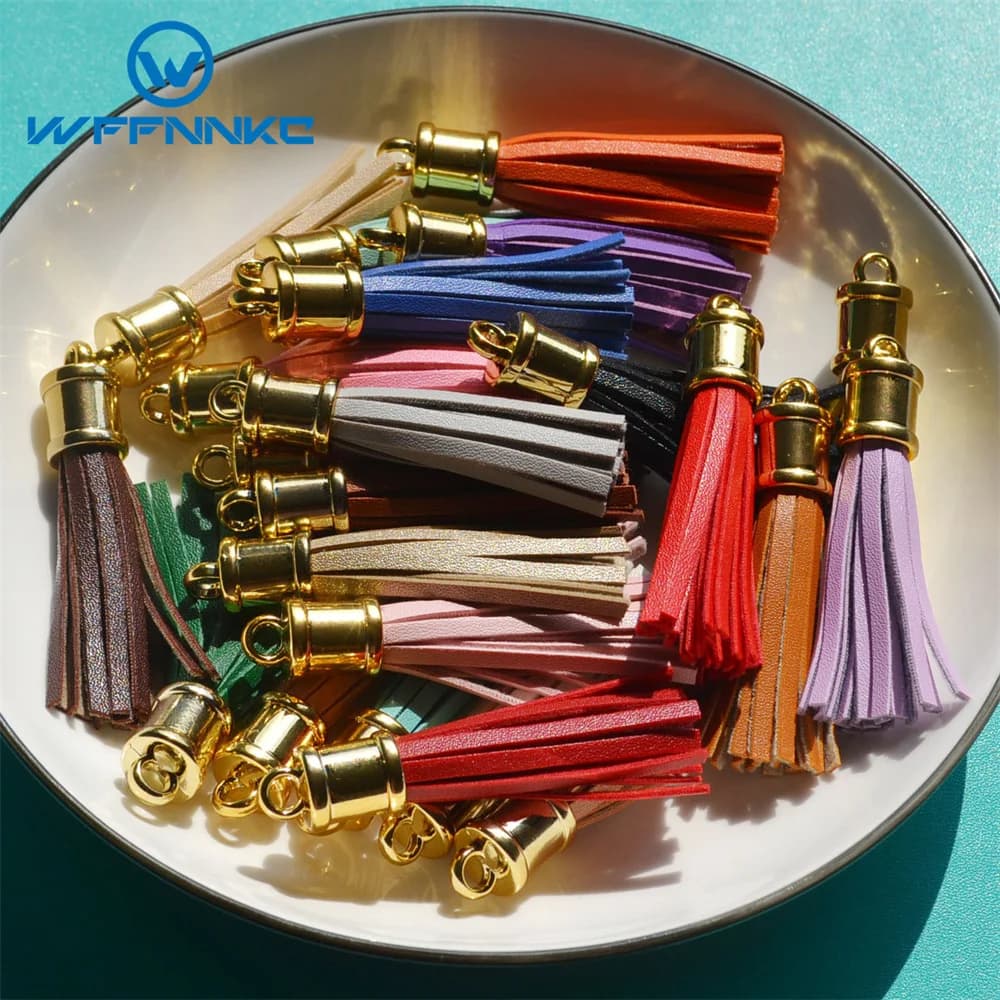 WFFNNKC 5-10 Pz 6 CM Nappa In Ecopelle Orecchini FAI DA TE Creazione di Gioielli Ciondolo Cassa Del Telefono Portachiavi Borsa Ornamento Accessori Appesi