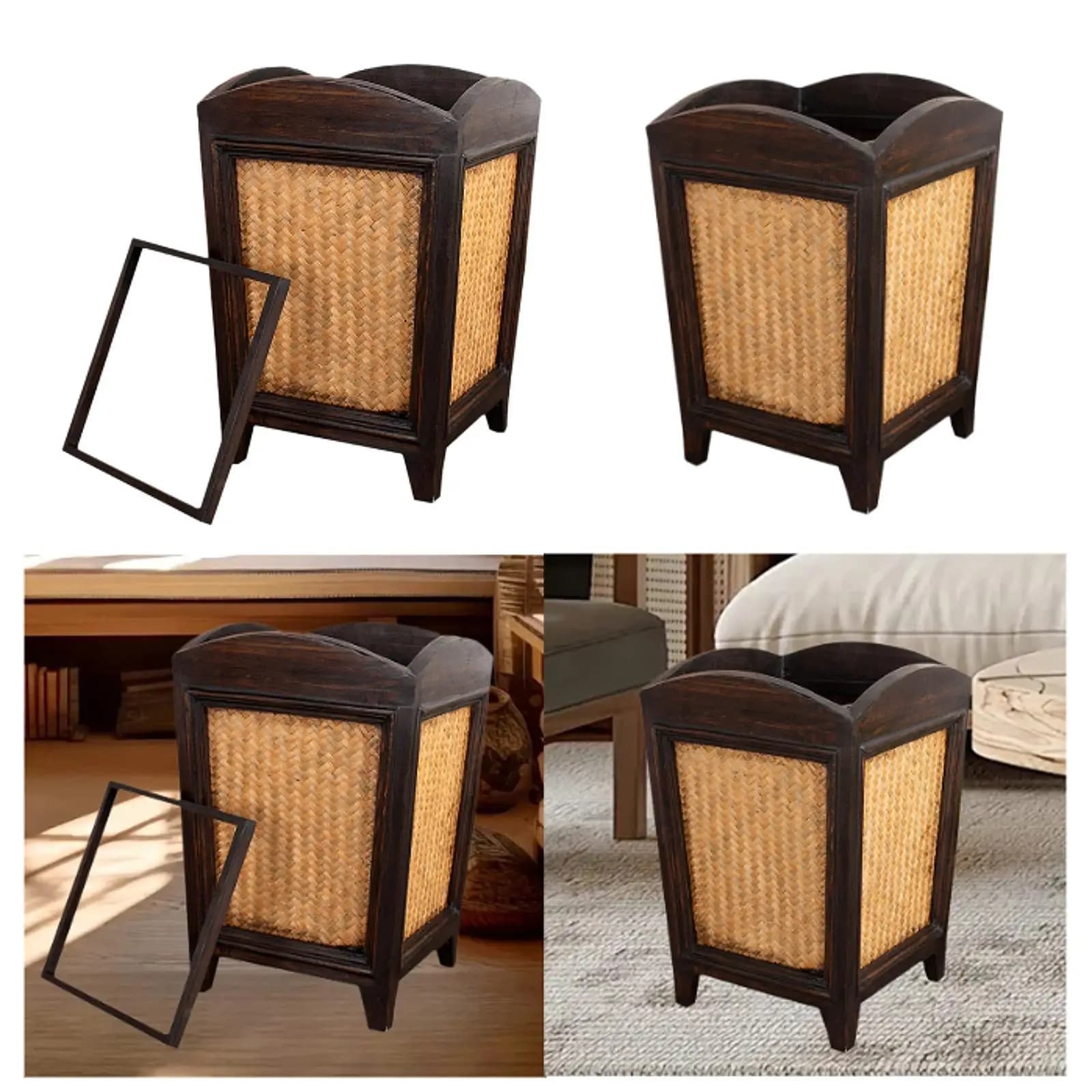 Trash Can Waste Basket Practical Stylish Container Easy to Use Garbage Bin for Small Areas Home Kitchen Office Bathroom