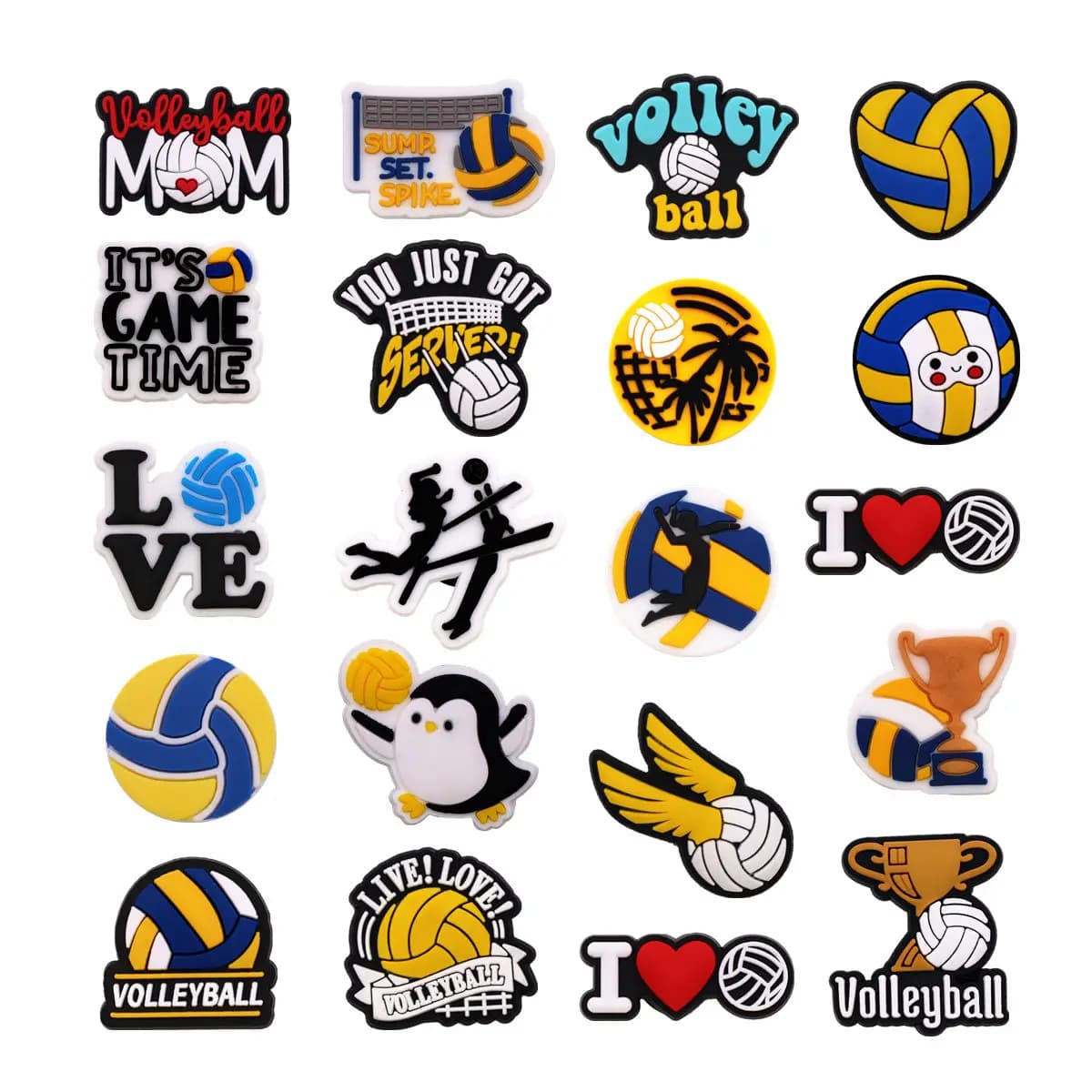 Stile caldo 1 pz Gioco di pallavolo Ciondoli per scarpe in PVC Accessori Sandali Pallavolo Decorazioni con fibbia per regali unisex per amici di festa