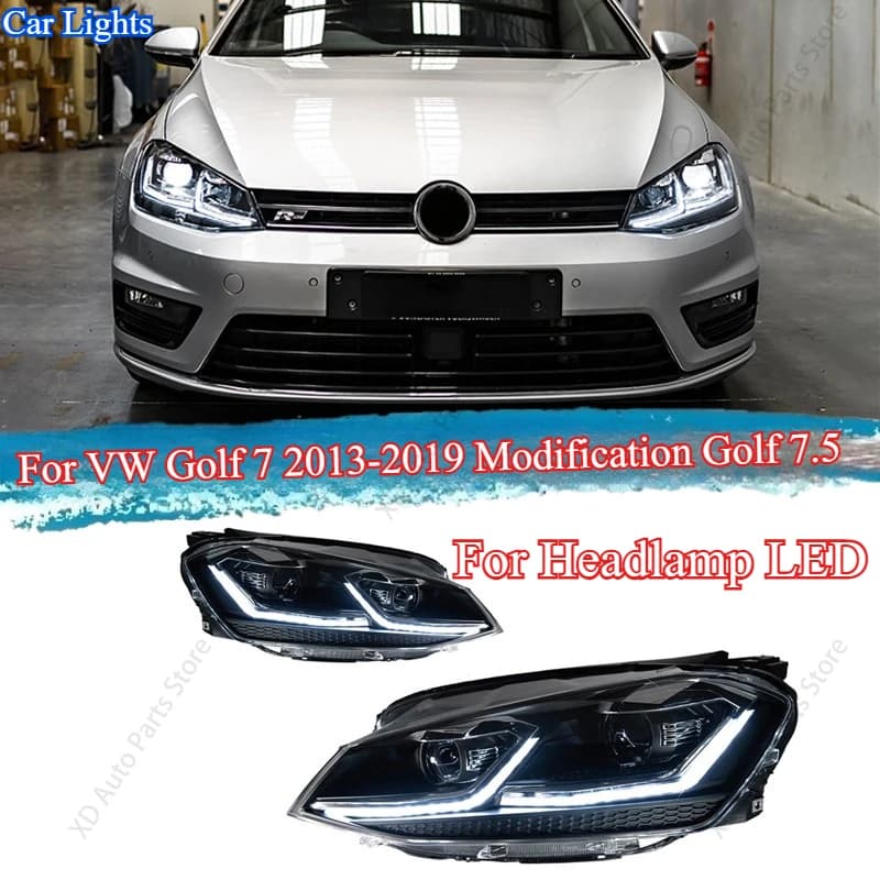 Fari per VW Golf 7 2013-2017, modifica Golf 7.5, proiettore a LED, luce diurna, accessori auto