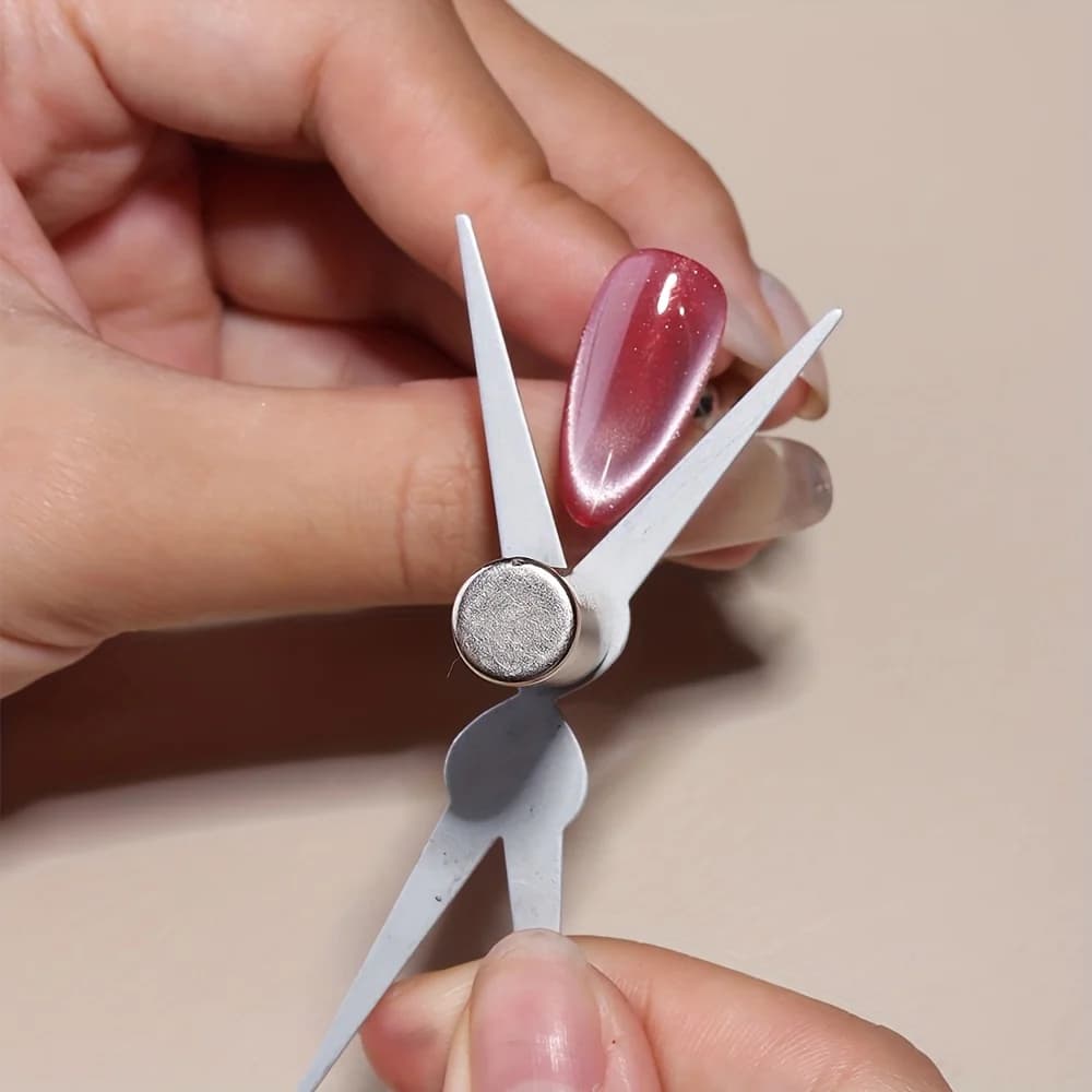 【Special Price】1 Set of French-Style Cat Eye Magnetic Magnets and Cylindrical Strips Suitable for Nail Technicians and Enthusiasts, Precision Nail Magnets, Double-Ended Magnets, Durable Magnets, French-Style Nail Art Tools for Easily Creating Cat Eye Highlight Effects