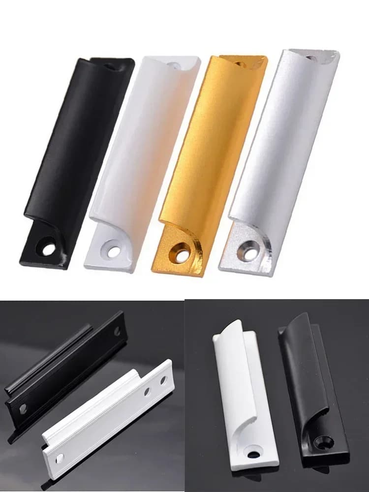 Maniglia per porta scorrevole per balcone, cassetto dell'armadio in alluminio, maniglia per porta dello schermo, maniglia per porta con viti per armadio a battente in legno massello