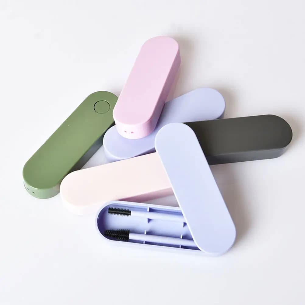 Set di 1 Pennello in Silicone per Sopracciglia e Pettine per Ciglia, Rosa, Strumenti Portatili per Trucco e Cura Personale, Ideali per Viaggi, Casa e Salone di Bellezza
