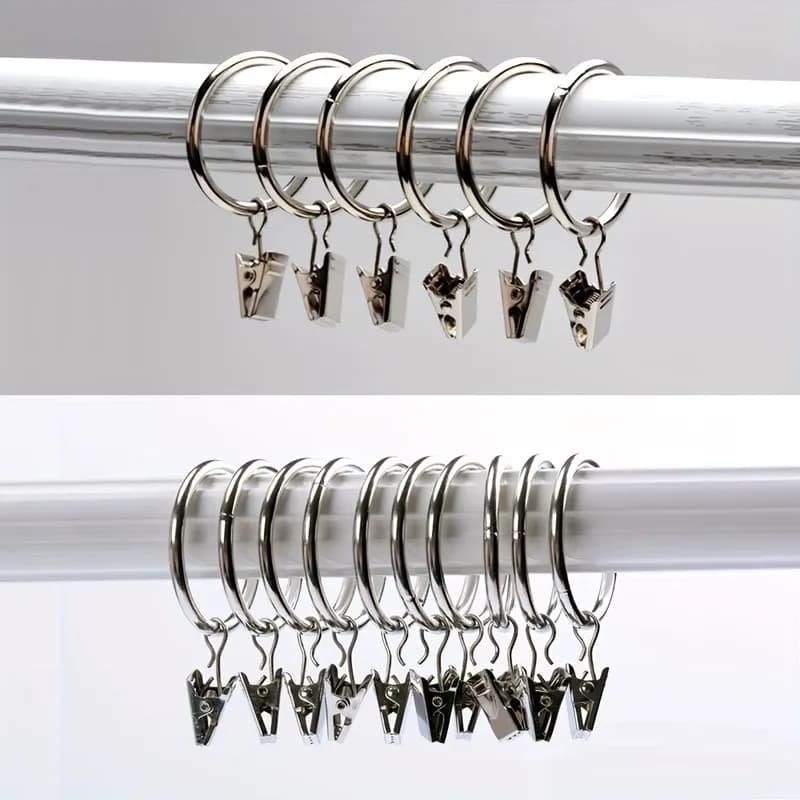 35 pcs 32mm Drapery Ring Clips, Rust Resistant Finish, Living Room Drapery Bedroom Window Curtains, Strong Clip Grip