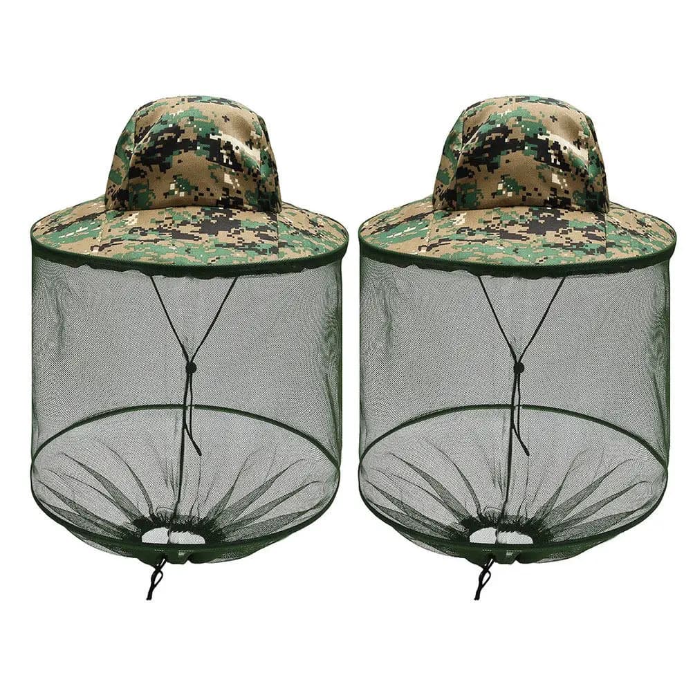 2 Pezzi Cappello Anti-Zanzare da Pesca con Rete Traspirante per Protezione Viso Collo Spalle, Ideale per Giardino Viaggi Sole Esterno Contro gli Insetti