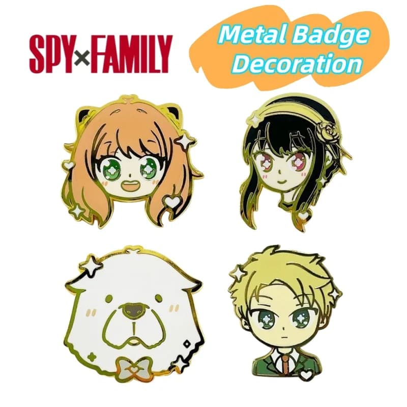 Nuova SPY FAMILY Anya Forger Yor Forger Anime Cartoon Distintivo in metallo Alto valore di colore Creativo Studente Zainetto Spilla decorativa