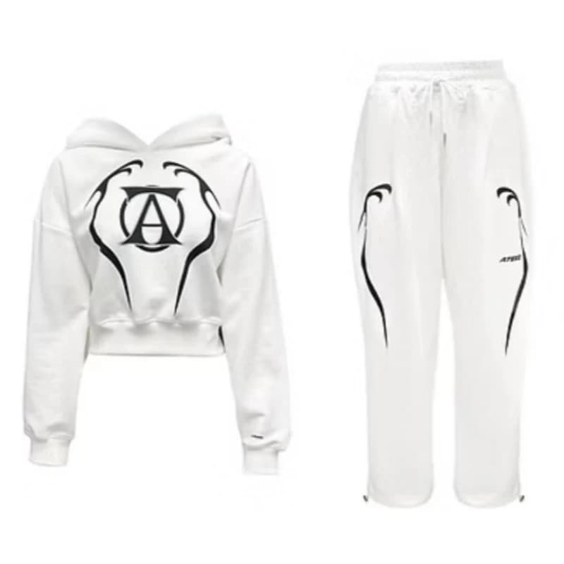 Ateez World Tour TOWARDS THE LIGHT Women's sports clothing set Casual suit Two-piece sweatshirt with hood and sports pants Women's clothing