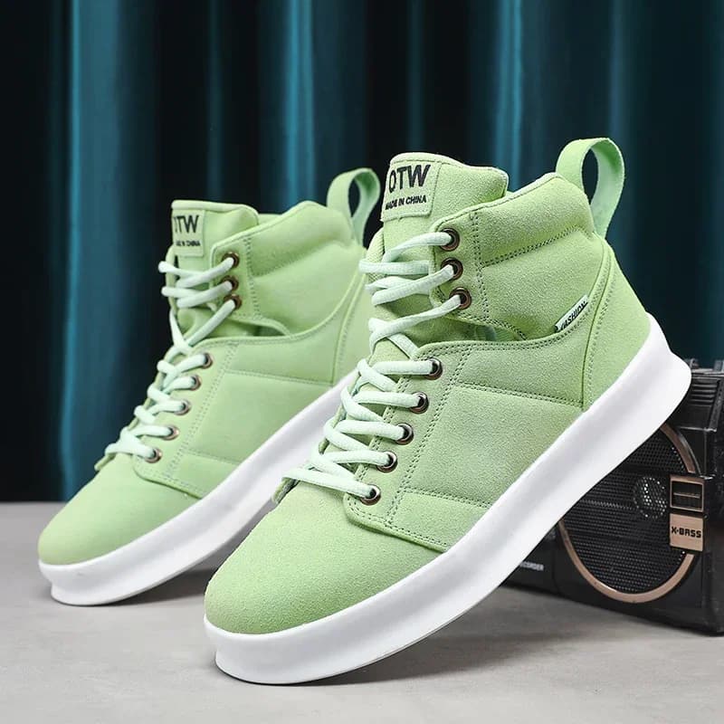 Scarpe verdi alte per uomo scarpe da corsa comode da uomo autunno scarpe sportive da uomo moda suola in gomma antiscivolo Sneakers maschili