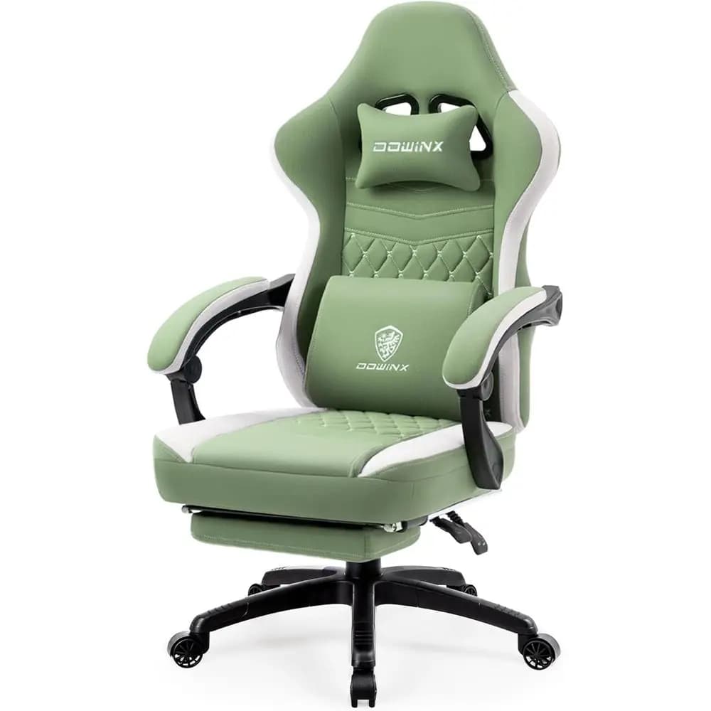 Sedia da Gaming Traspirante con Cuscino in Gel e Borsa Portaoggetti, Comoda Sedia per Gamer con Cuscino a Molla, Ergonomica
