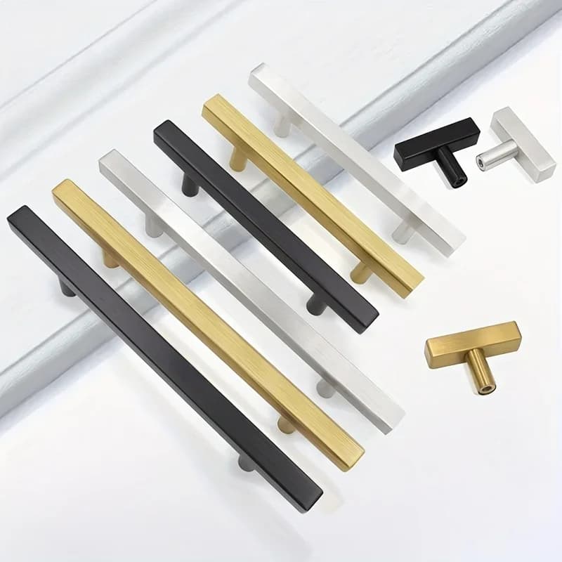 Maniglia per armadio oro/argento/nero Ferramenta per mobili quadrata Manopole per porte da cucina in acciaio inossidabile Maniglie per cassetti guardaroba