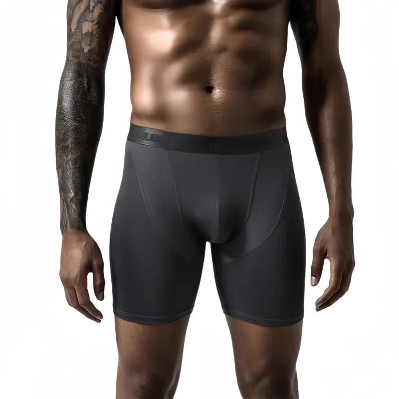 Intimo da uomo Boxer traspirante ad asciugatura rapida Lunghezza estesa Mutande sportive da uomo slim fit per la corsa Fitness Confezione da 2