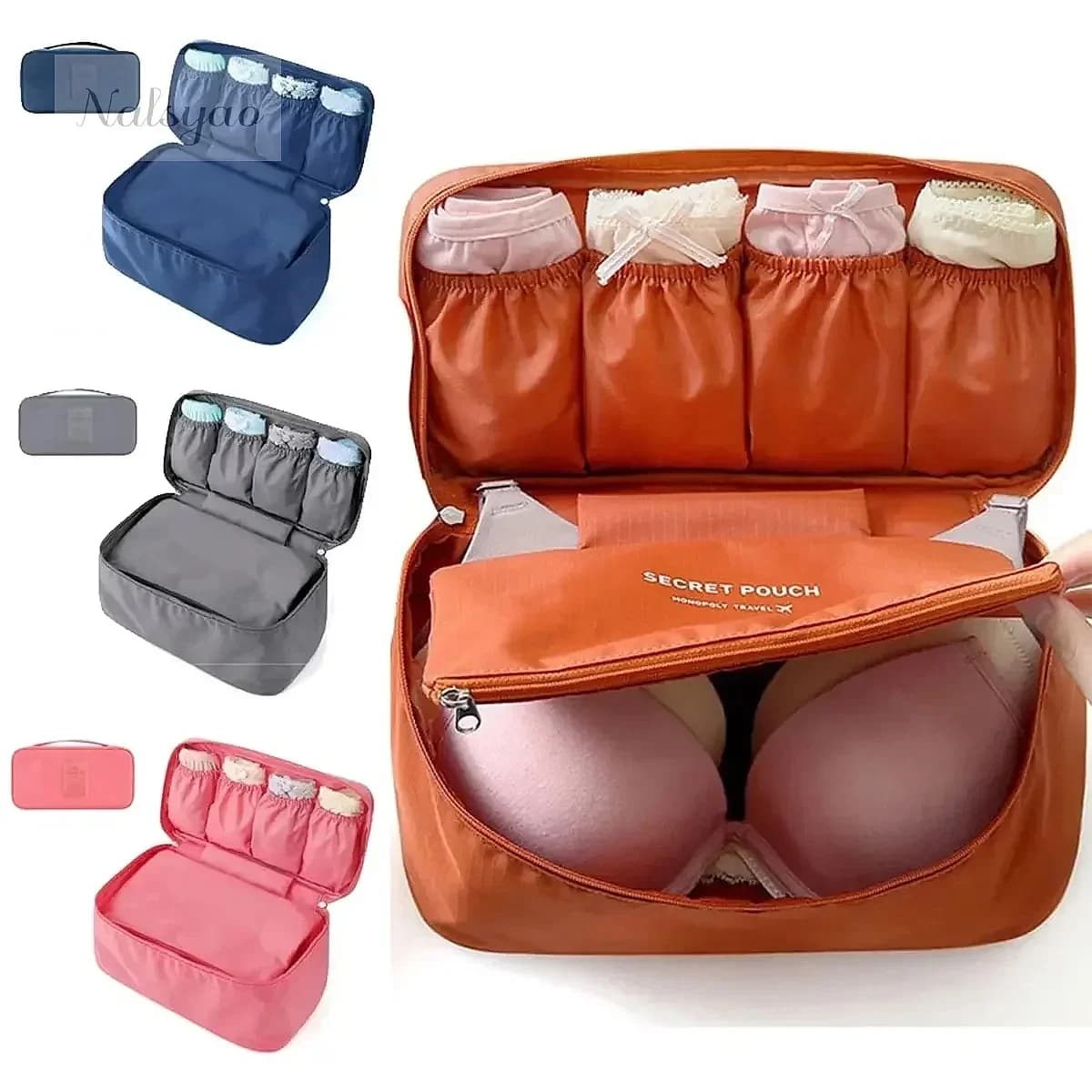 Portable Travel Storage Bag Multi-function Bra Underwear Organizer Toiletry Cosmetic Case for Outdoor Dorm Room