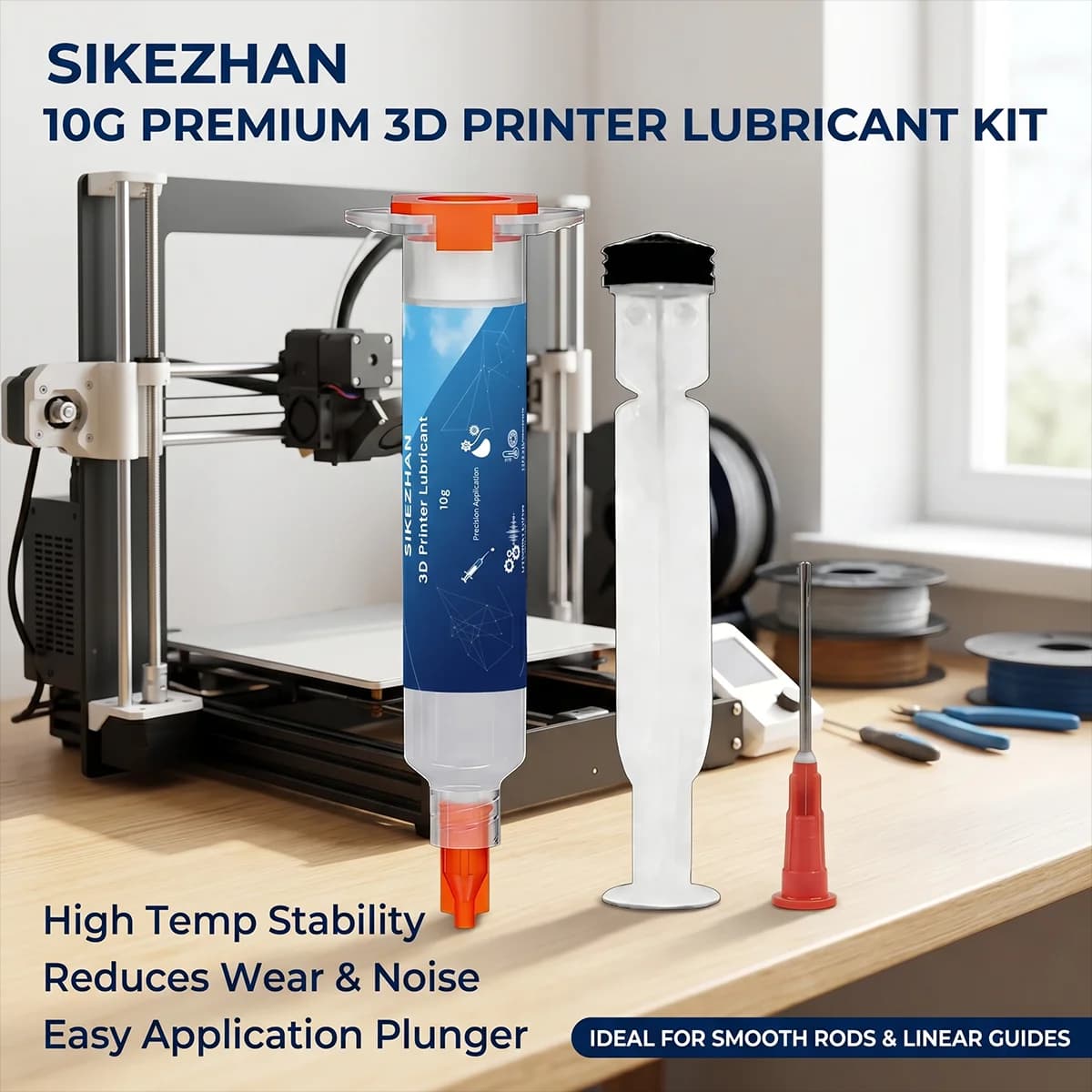 Grasso per Stampanti 3D SIKEZHAN - Siringa da 10g per Cuscinetti e Ingranaggi, Riduzione del Rumore ad Alta Efficienza e Manutenzione Antiruggine