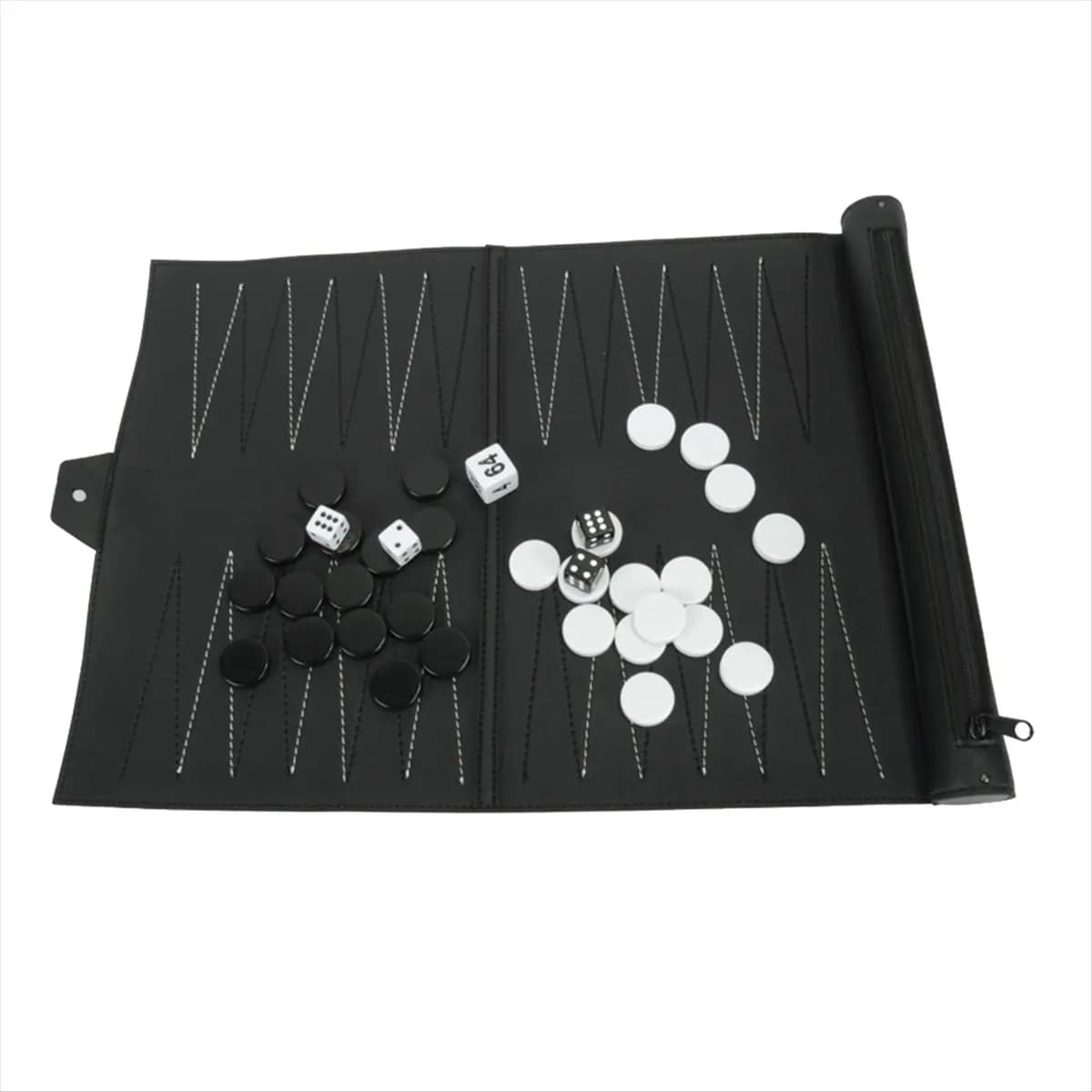 L79A Roll Up Backgammon Sets Portable Travel Board Game Set for Adults and Kids Foldable PU Classic Chess Board Roll-Up