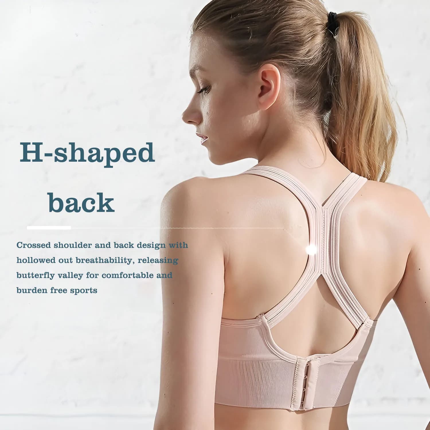 Reggiseno sportivo da donna con schiena incrociata, regolabile con chiusura a gancio, taglia grande, senza anelli in acciaio, top da yoga per corsa e fitness