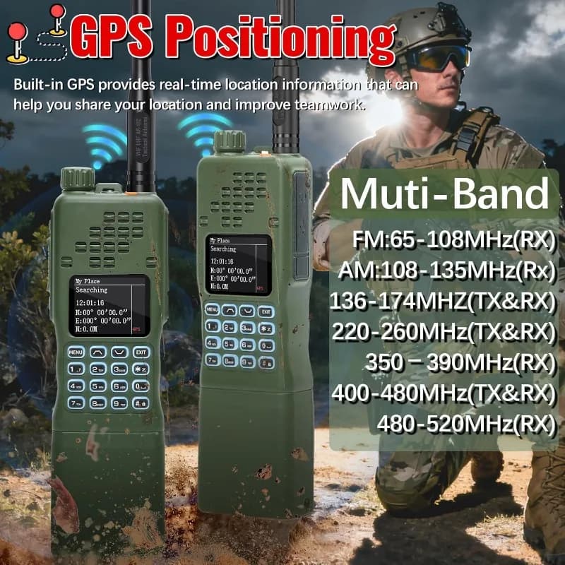Radio BAOFENG AR-152 PRO 1200mha, Radio Portatile Ricaricabile, Walkie Talkie a Lungo Raggio, Radio Bidirezionale, Radio Meteo NOAA, GPS