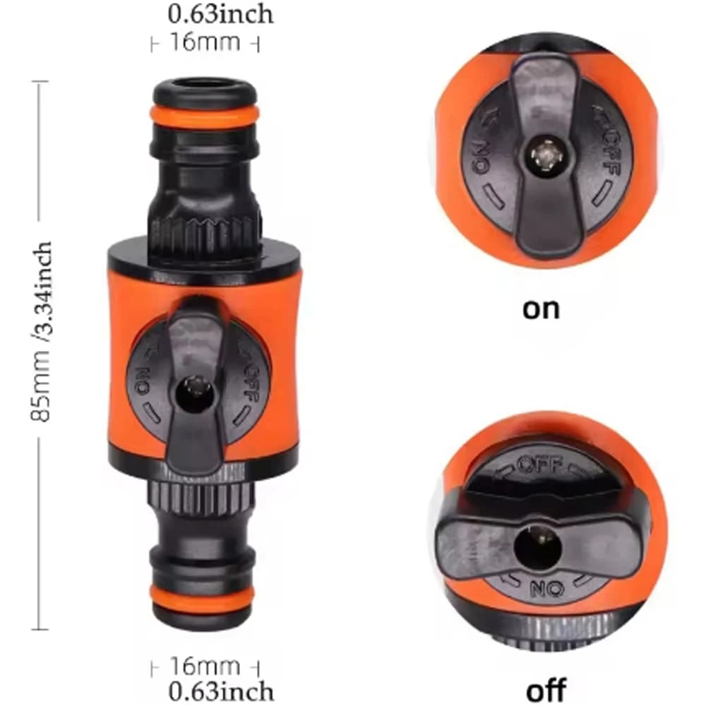 3PCS for Water Stop Tap Adapter Garden Hose Pipe Tap Shut Off Valve Pipe Connector Coupler Quick Joint Water Irrigation Tool