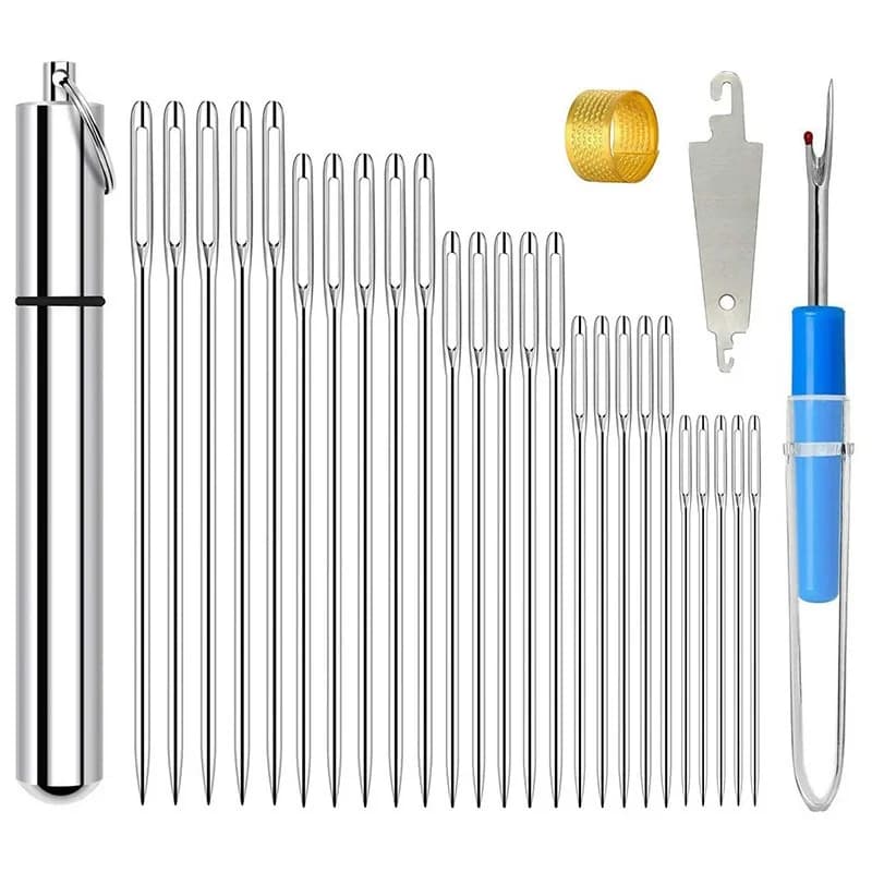 29/20 Pz/set Grandi Occhi Aghi A Mano In Acciaio Inox Ago Per Cucire Punto Croce Ricamo Perni Per Cucire Kit Assortiti Artigianato FAI DA TE strumenti