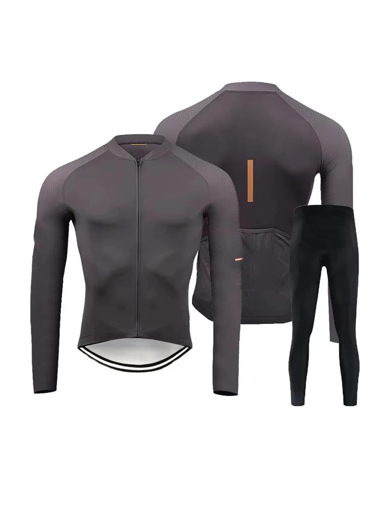 Maglia da ciclismo da uomo Set Team Abbigliamento da ciclismo a maniche lunghe Kit da uomo Camicia da bici da strada Tuta Pantaloncini con bretelle da bicicletta