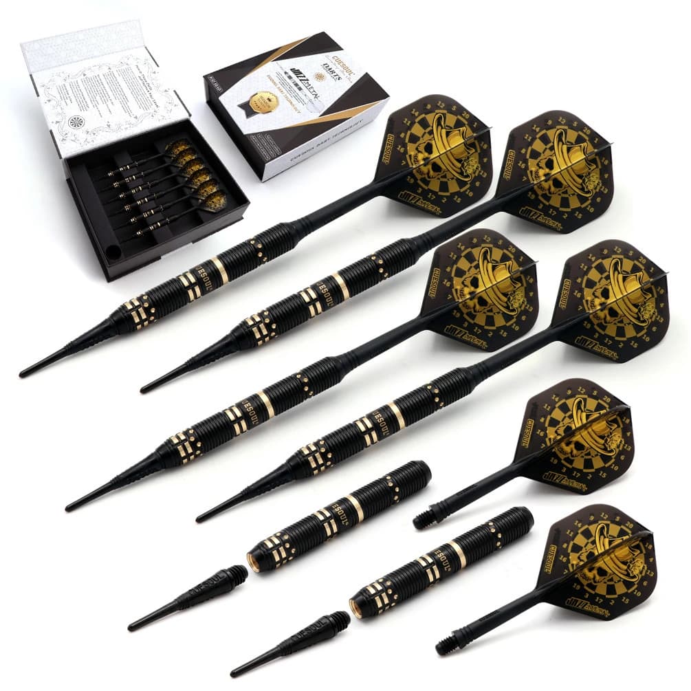 CUESOUL JAZZ-METAL Series Set di freccette con punta morbida Freccette professionali con voli per freccette ROST integrati, confezione da 6 pezzi