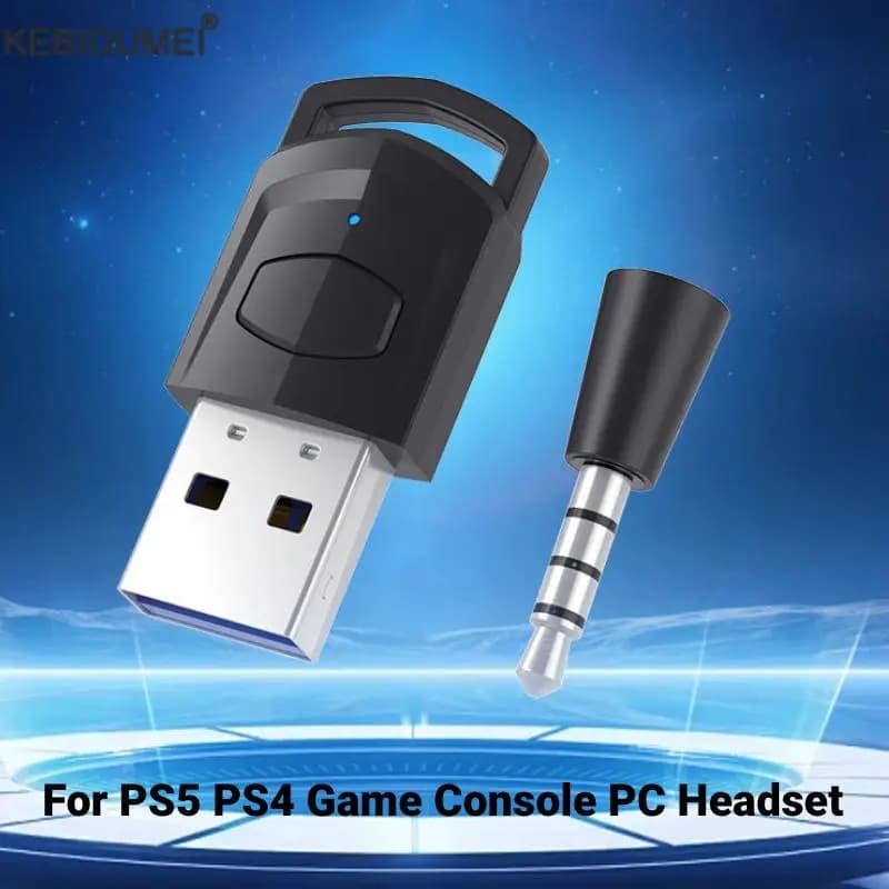 Bluetooth 5.0 USB Transmitter Wireless Headphone Adapter Receiver for Sony PS5/PS4 Gaming Headphone Speaker for PC