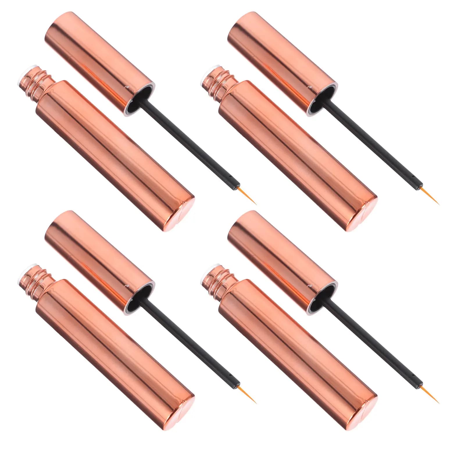 4Pcs Stylish Golden Empty Mascara Tubes DIY Mascara Bottle Eyelash Growth Liquid Container Lip Gloss Tube Refillable Makeup