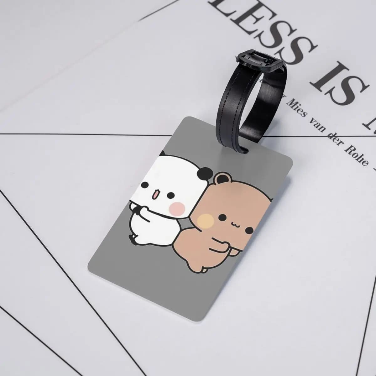 Etichette per Bagagli con Simpatiche Figure di Orso DuDu e Panda BuBu, Accessori per Valigie, Etichette per Bagagli da Viaggio, Porta Etichette con Nome e Indirizzo