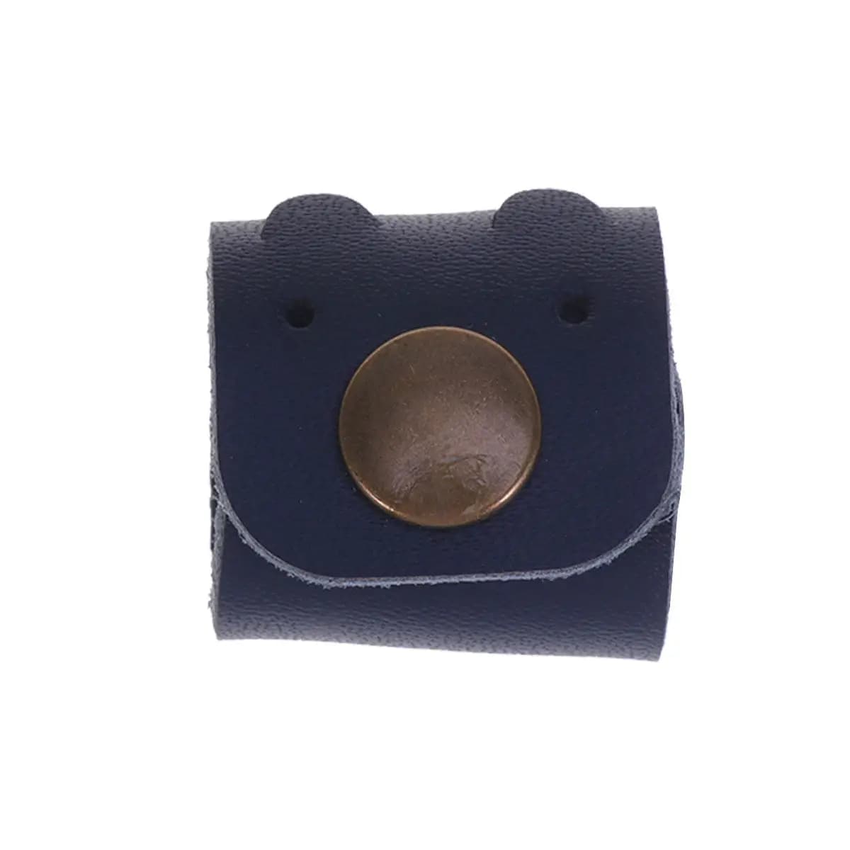 Organizzatore per Cavi Rotondo Blu Navy Sottile e Compatto, Avvolgicavo per Auricolari, Portacavi in PU per Viaggi