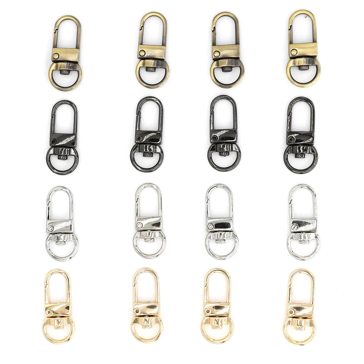 1 Piece Metal Carabiner Swivel Eye Snap Hook Trigger Lobster Clasps Clips for Leather Craft Bag Strap Belt Webbing Keychain