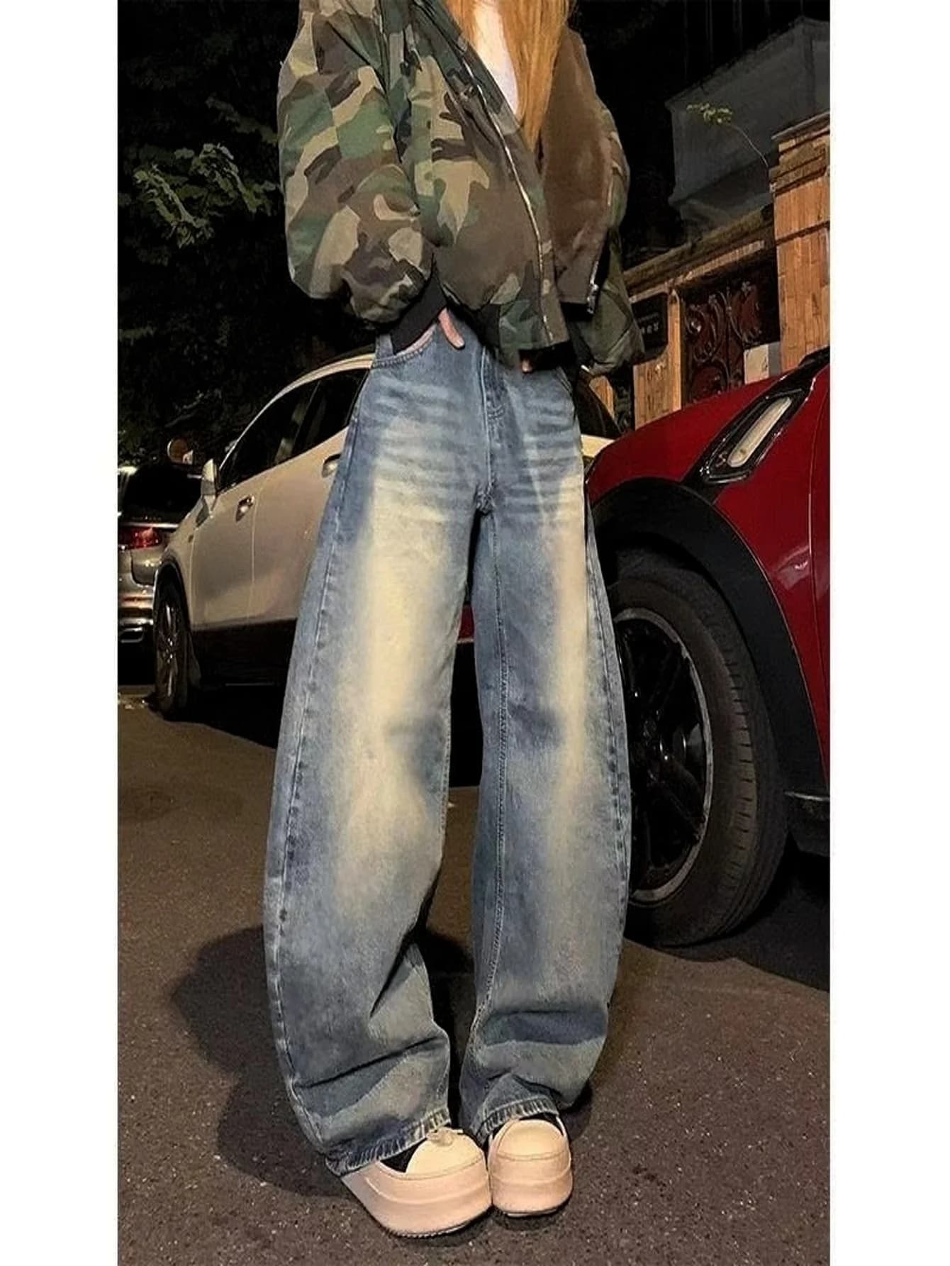 Original Unisex Loose Blue Jeans For Man Y2K Drip Daily Denim No accessories or belts included